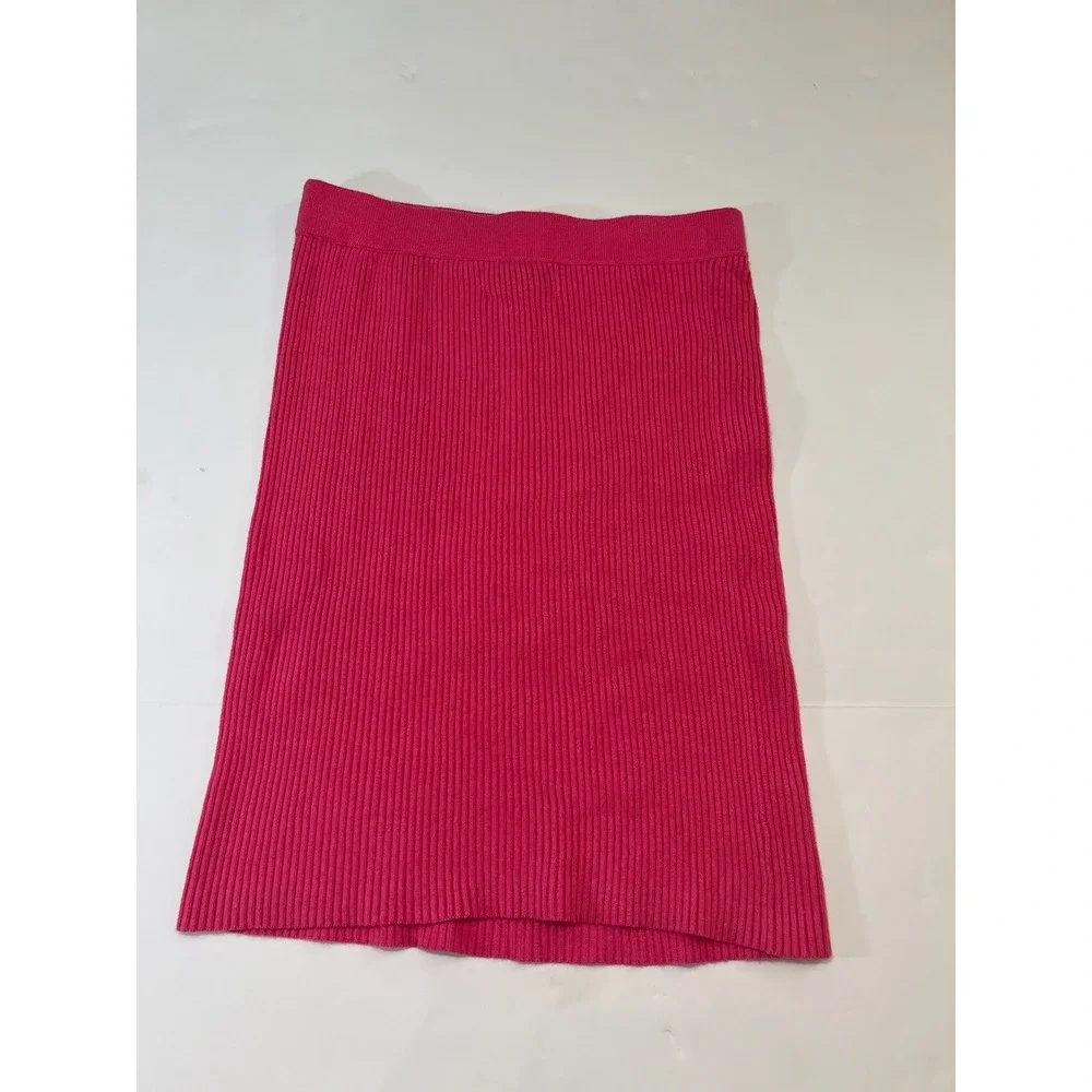 Old Navy Ribbed Knit Mini Skirt Womens XS Pink Bodycon Stretch